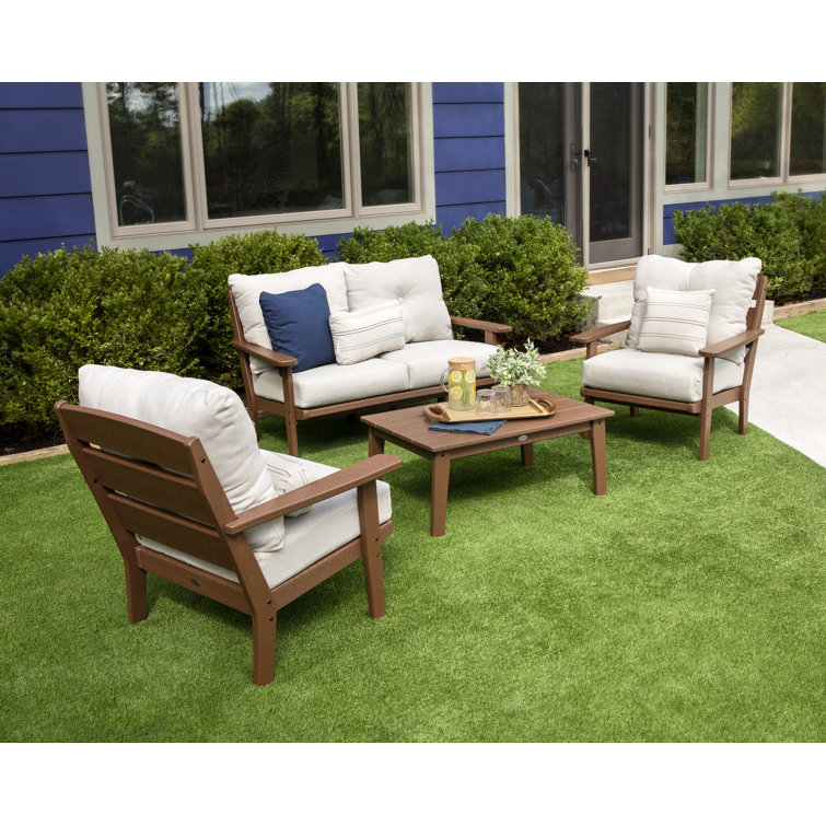 POLYWOOD Lakeside 4 Piece Deep Seating Set Reviews Wayfair